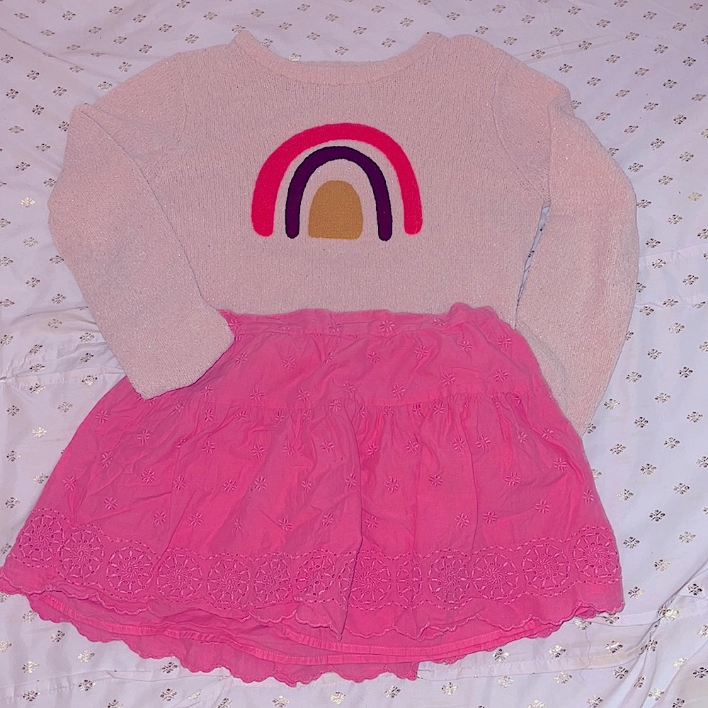 Girls Pink skirt - small mark on front pictured